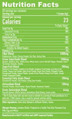 Комплекс рослинно-мінеральний Haya Labs Super Greens персик, 300 г