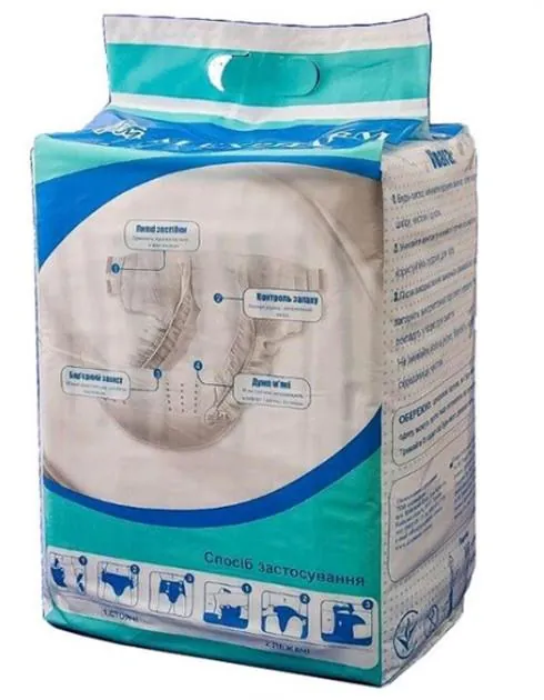 Підгузки для дорослих Alexpharm, Преміум клас, розмір XL (117-170 см), 10 штук