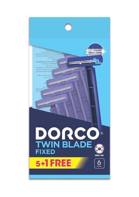 Бритва Dorco Twin Blade одноразова для чоловіків 2 леза, 5+1 шт
