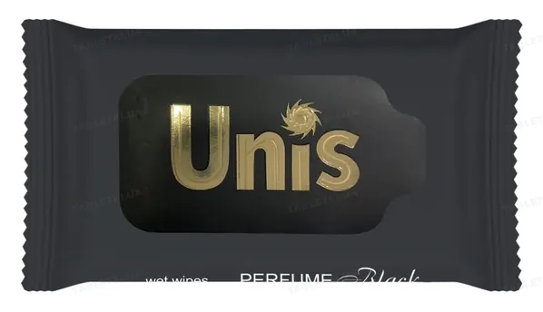 Серветки вологі Unis Perfume Black антибактеріальні, 15 шт