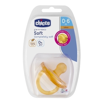 Пустышка латексная Chicco Physio Soft (73000.31) мягкая, от 0 до 6 месяцев, 1 шт