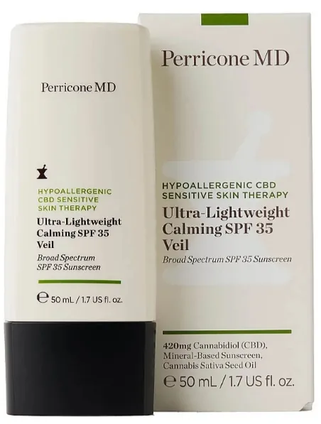 Крем-вуаль для обличчя Perricone MD Hypoallergenic CBD Sensitive Skin Therapy SPF35 заспокійливий для чутливої ??шкіри, 50 мл