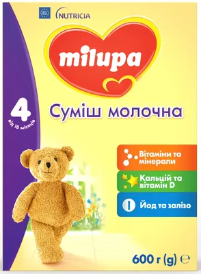 Суміш суха молочна Milupa 4 для дітей від 18 місяців, 600 г