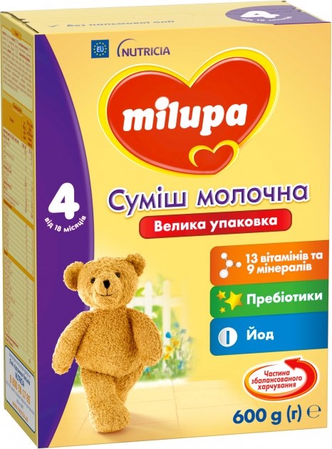 Смесь сухая молочная Milupa 4 для детей с 18 месяцев, 600 г