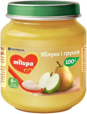 Пюре фруктове Milupa Яблуко і груша для дітей з 6 місяців, 125 г
