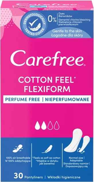 Прокладки щоденні Carefree Cotton Feel Flexiform гігієнічні, 30 шт