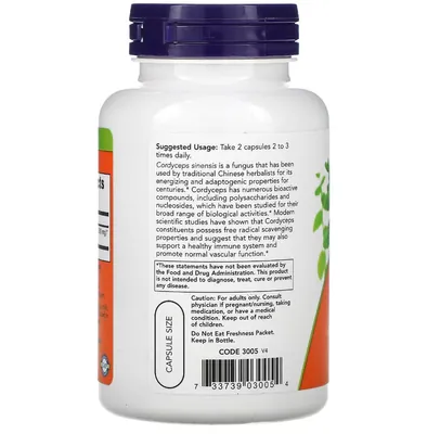 Кордіцепс NOW Cordyceps 750 мг вег. капсули №90