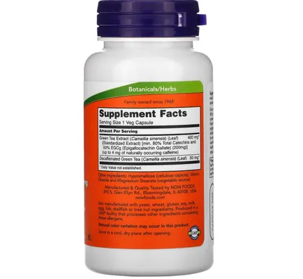 Екстракт зеленого чаю NOW EGCg Green Tea Extract 400 мг вег. капсули №90
