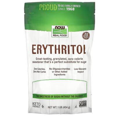 Сахарозаменитель NOW Real Food Erythritol, 454 г