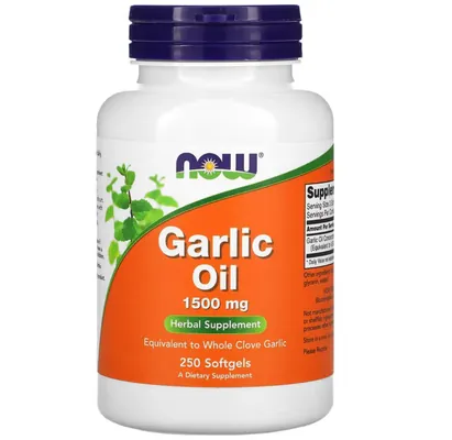 Часникова олія NOW Garlic Oil 1500 мг м'які капсули №250