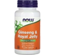 Диетическая добавка Now Ginseng & Royal Jelly, 90 вегетарианских капсул