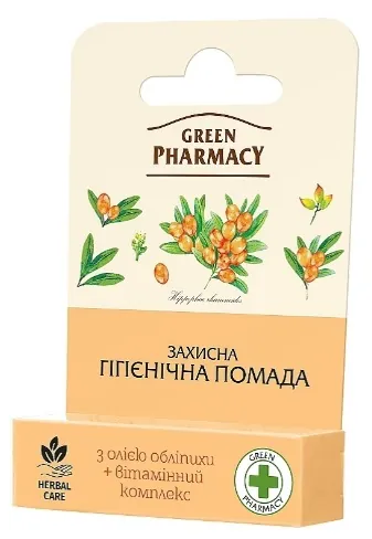 Гігієнічна помада Green Pharmacy Захисна з олією обліпихи, 3,6 г
