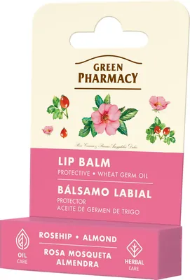 Бальзам для губ Green Pharmacy Шипшина та Мигдальна олія захисний, 3,6 г