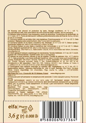 Бальзам для губ Green Pharmacy Шипшина та Мигдальна олія захисний, 3,6 г