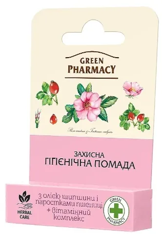 Бальзам для губ Green Pharmacy Шипшина та Мигдальна олія захисний, 3,6 г