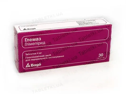 Глемаз таблетки по 4 мг №30 (10х3)