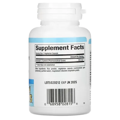 N-ацетил-L цистеїн Natural Factors NAC 500 мг, 90 веганских капсул