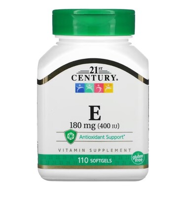 Вітамін Е 21st Century Vitamin E 180 мг (400 МО), 110 м'яких желатинових капсул