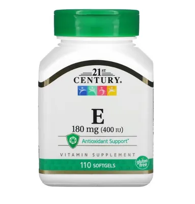 Вітамін Е 21st Century Vitamin E 180 мг (400 МО), 110 м'яких желатинових капсул