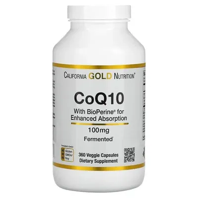 Коензим Q10 з біоперином California Gold Nutrition CoQ10 with BioPerine 100 мг капсули №360