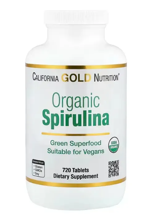 Спіруліна органічна California Gold Nutrition Organic Spirulina таблетки №720