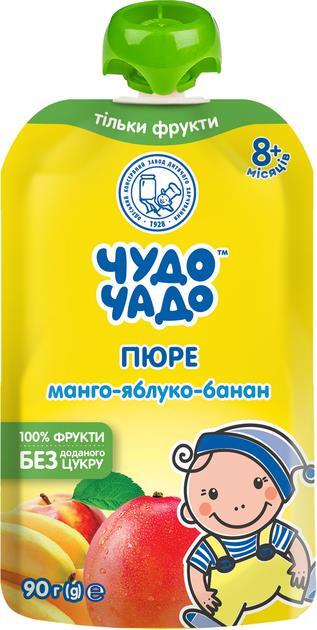 Пюре фруктовое Чудо-Чадо Манго-яблоко-банан без сахара, 90 г