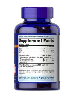 Омега-3 риб'ячий жир Puritan's Pride Omega-3 Fish Oil 950 мг one per day, 90 гелевих капсул