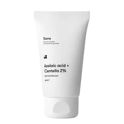 Гель для обличчя Sane Azelaic Acid + Centella 2% очищаючий для проблемної та чутливої шкіри, 40 мл
