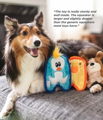 Іграшка-пищалка для собак Outward Hound Invincibles Pinguin oh67806 Пінгвін міні, блакитна