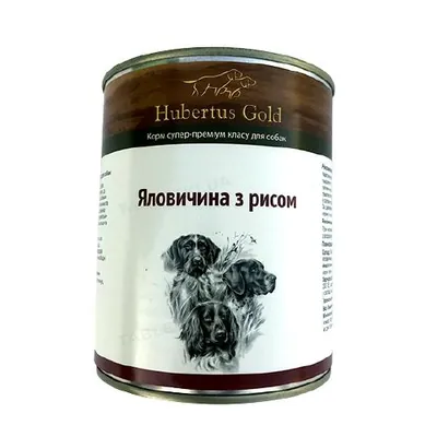 Консерва для собак Hubertus Gold Яловичина і рис, 800 г