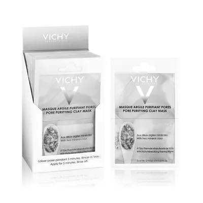 Маска для обличчя Vichy Mineral Mask мінеральна, що очищує пори, 2 х 6 мл