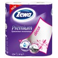 Полотенце бумажное Zewa Premium Декор 2-слойное, белое, 2 рулона