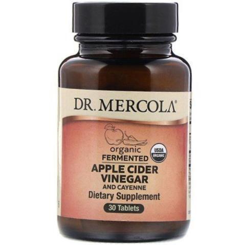 Яблучний оцет та Кайєнський перець Dr. Mercola Organic Fermented Apple Cider Vinegar and Cayenne, 30 таблеток