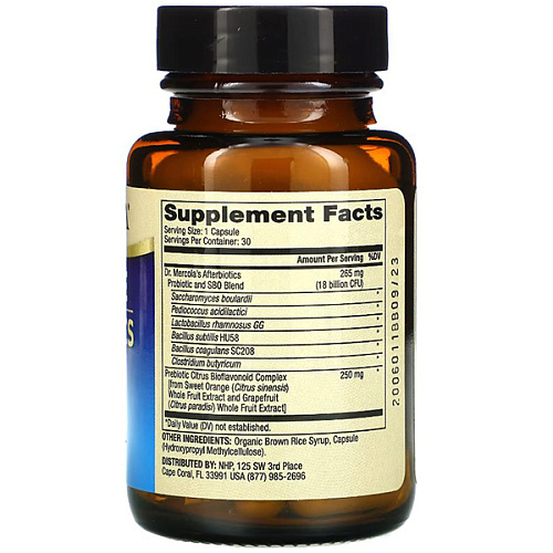 Комплексные афтербиотики Dr. Mercola Complete Afterbiotics 18 млрд КОЕ, 30 капсул