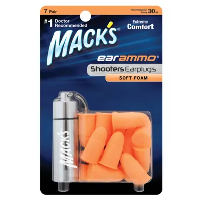 Беруші вкладки вушні MACK`S Ear Ammo Shooters Earplugs 4794 із пінопропілену захист від шуму до 30 дБ з контейнером, 7 пар