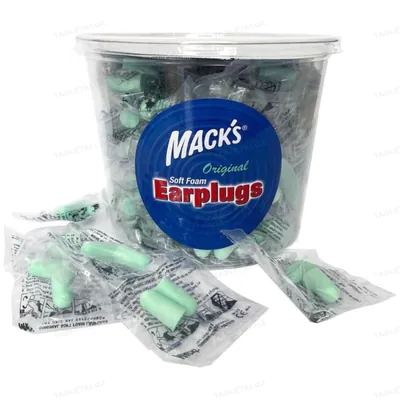 Беруші вкладки вушні MACK`S Safe Sound Original 109 захист від шуму, зелені, 100 пар