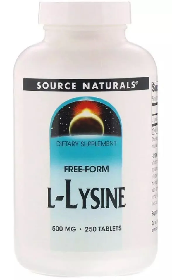 Лізин Source Naturals L-Lysine 500 мг, 250 таблеток