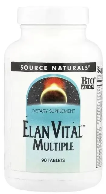 Мультивітаміни Source Naturals Elan Vital Multiple, 90 таблеток