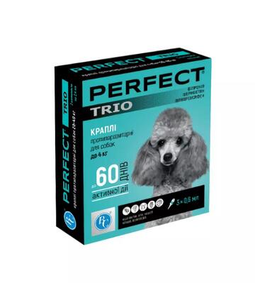 Капли от блох и клещей Perfect Trio для собак до 4 кг, 1 пипетка по 0,6 мл