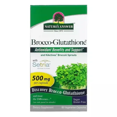 Брокко-глутатіон Nature's Answer Brocco-Glutathione 500 мг, 60 вегетаріанських капсул