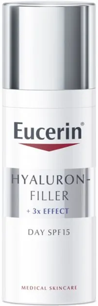 Крем для обличчя Eucerin Hyaluron-Filler + 3x Effect SPF15 денний легкий проти зморшок для нормальної та комбінованої шкіри (63924), 50 мл