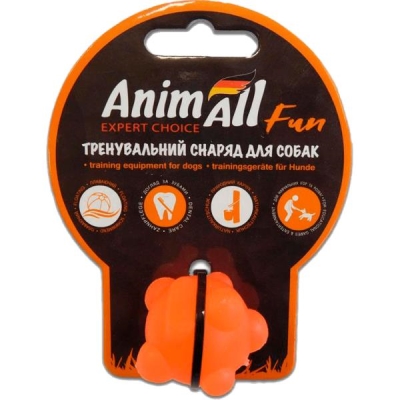 Игрушка для собак AnimAll Fun Шар молекула оранжевый, 3 см