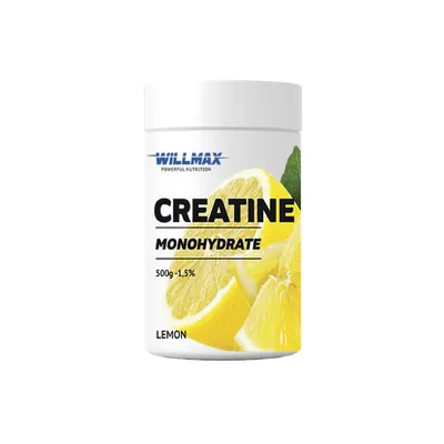 Креатин моногідрат Willmax Creatine Monohydrate лимон, 500 г