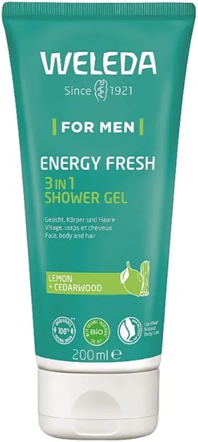 Гель для душа Weleda For Men 3-в-1 Energy Fresh для чоловіків, 200 мл