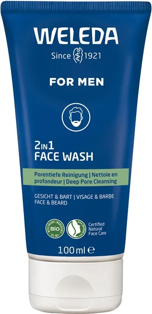 Гель очищаючий Weleda For Men 2-в-1 чоловічий для обличчя та бороди, 100 мл