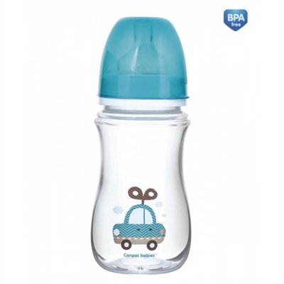 Бутылочка антиколиковая Canpol Babies EasyStart Toys 35/221_blu с широким отверстием, 240 мл