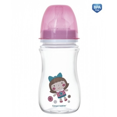 Бутылочка антиколиковая Canpol Babies EasyStart Toys 35/221_pin с широким отверстием, 240 мл