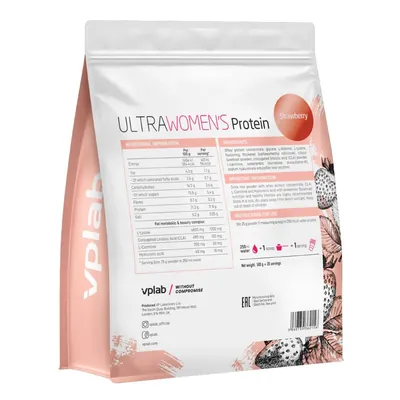 Протеїн сироватковий концентрат VPLab Ultra Women`s Protein, полуниця, 500 г