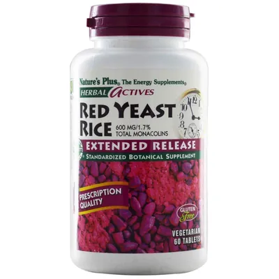Червоний дріжджовий рис Nature's Plus Red Yeast Rice Herbal Actives 600 мг, 60 таблеток