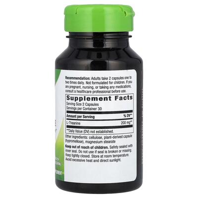 L-Теанин Nature's Way L-Theanine 200 мг, 60 веганских капсул